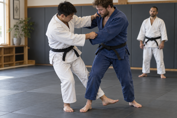 Judo throw and grip fighting