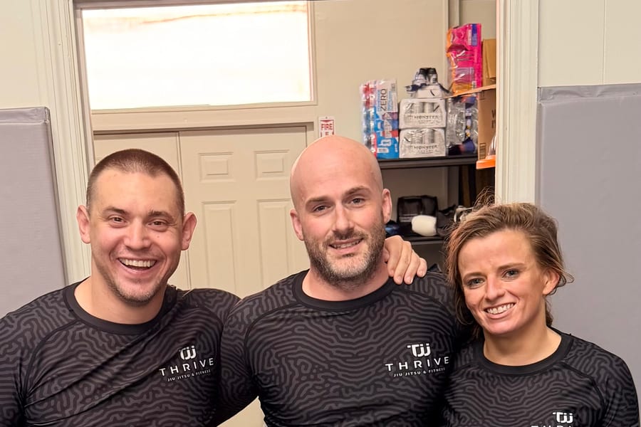 BJJ training on the mat